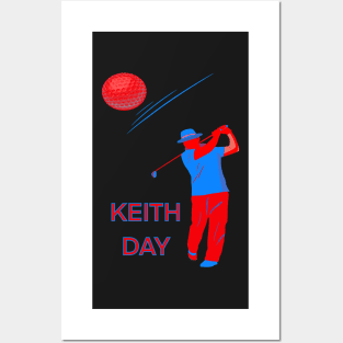 KEITH DAY NOVEMBER 7 NEON STYLE GOLFER Posters and Art